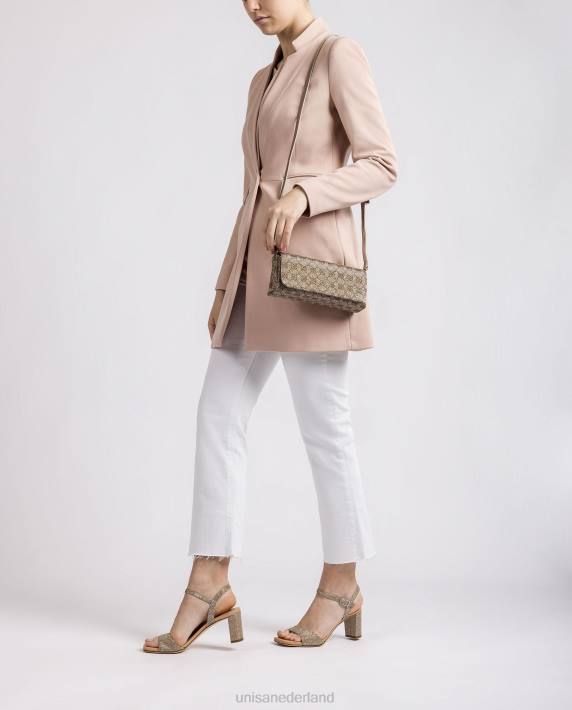 Unisa 02B01223 glanzende stoffen handtas vrouwen bevallig