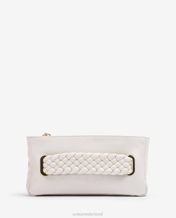 Unisa 02B01226 gevlochten handtas vrouwen wit