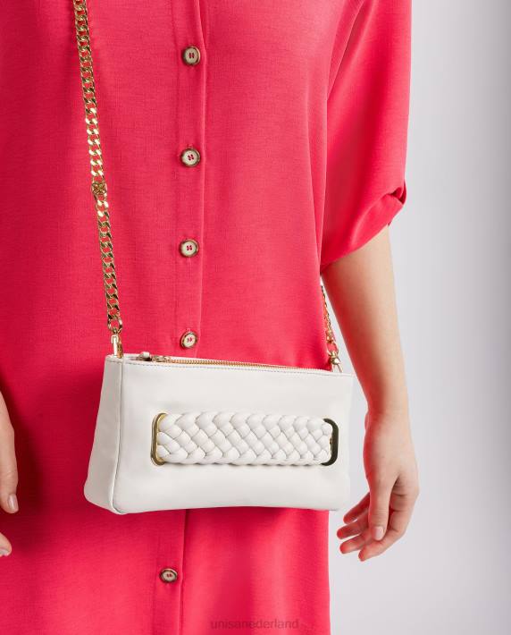 Unisa 02B01226 gevlochten handtas vrouwen wit