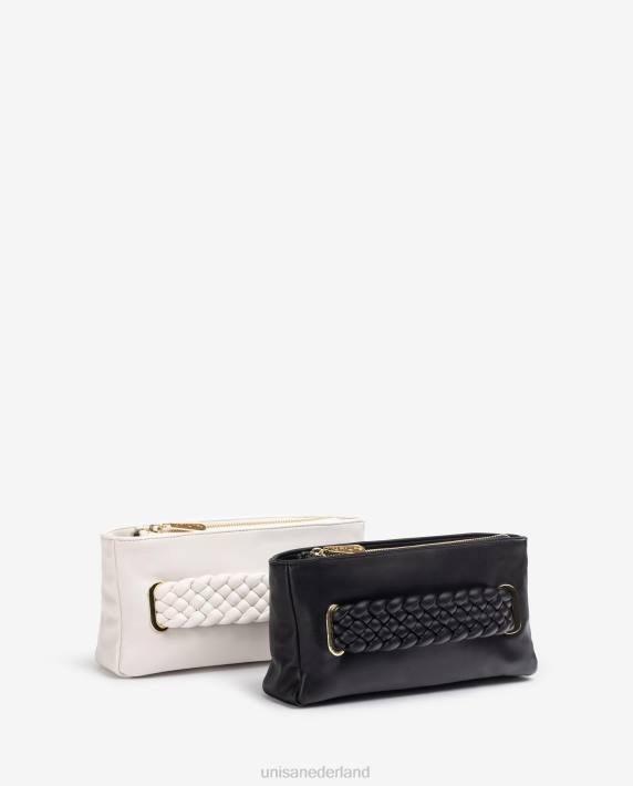 Unisa 02B01226 gevlochten handtas vrouwen wit