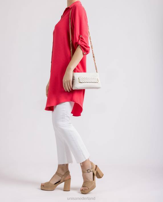 Unisa 02B01226 gevlochten handtas vrouwen wit