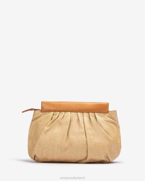 Unisa 02B01160 middelgrote raffia handtas vrouwen bevallig