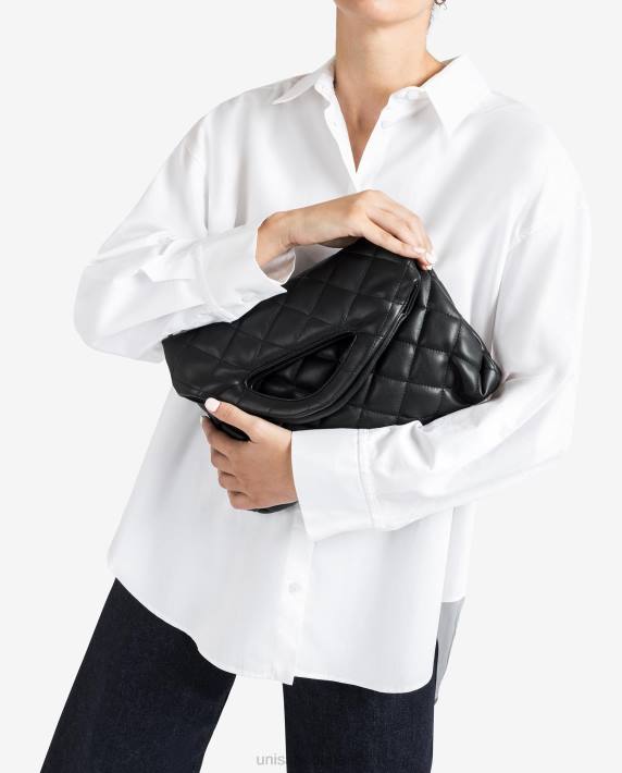 Unisa 02B01172 gewatteerde tas met gevouwen klep vrouwen zwart