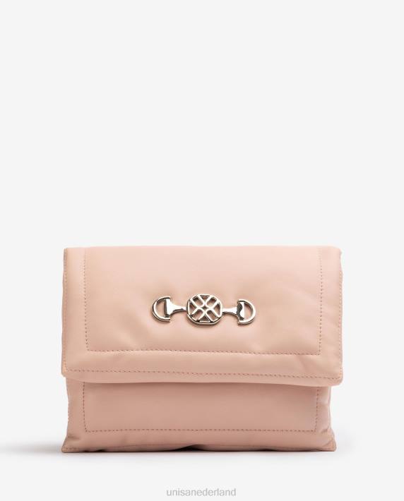Unisa 02B01181 tas met gewatteerd effect en een monogram vrouwen roze