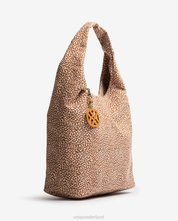 Unisa 02B01092 handtas van gerecyclede stof vrouwen bruin