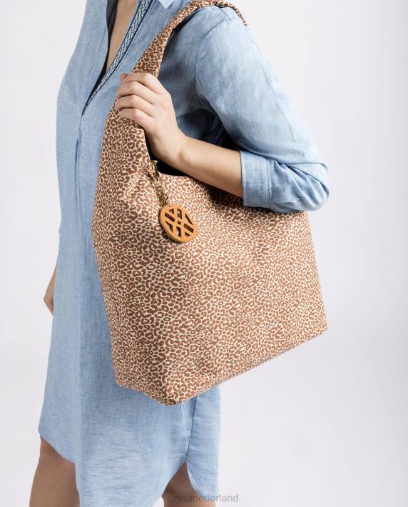 Unisa 02B01092 handtas van gerecyclede stof vrouwen bruin