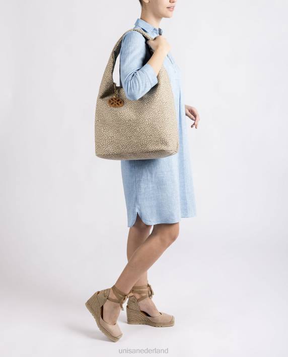 Unisa 02B01094 handtas van gerecyclede stof vrouwen bruin