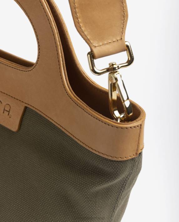 Unisa 02B01096 handtas met een stevig leren handvat vrouwen groente