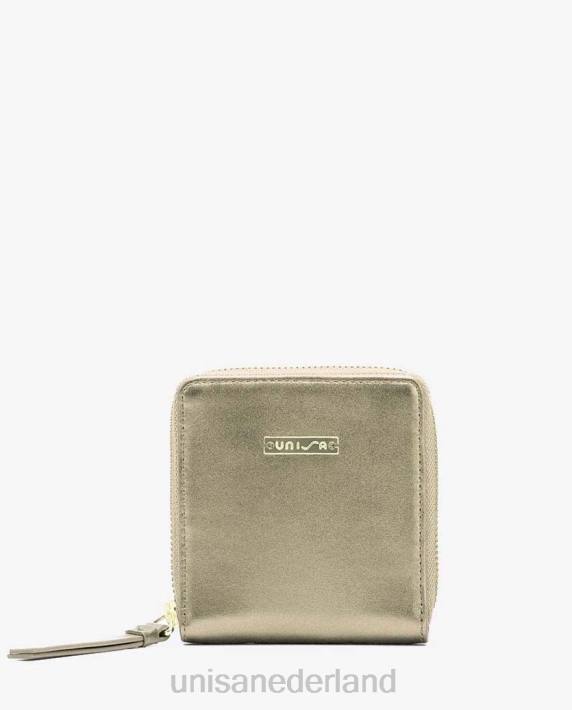 Unisa 02B01234 leren portemonnee met ritssluiting vrouwen goud