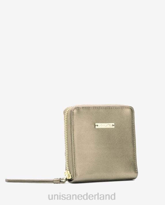 Unisa 02B01234 leren portemonnee met ritssluiting vrouwen goud