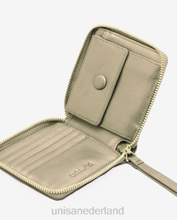 Unisa 02B01234 leren portemonnee met ritssluiting vrouwen goud