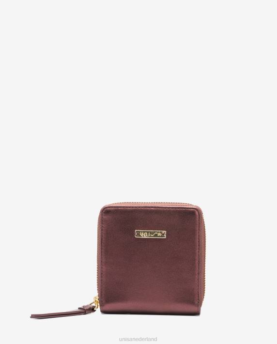 Unisa 02B01235 leren portemonnee met ritssluiting vrouwen rood