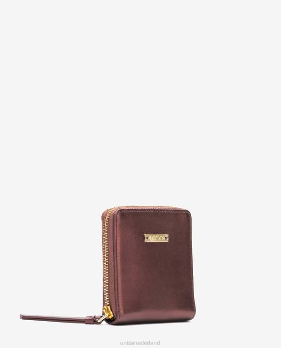 Unisa 02B01235 leren portemonnee met ritssluiting vrouwen rood