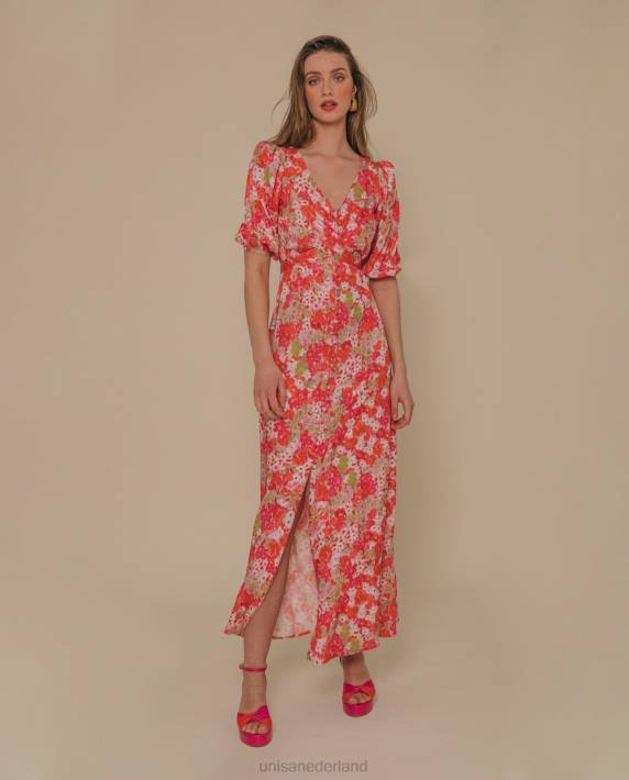 Unisa 02B01247 vloeiende midi-jurk vrouwen papaver