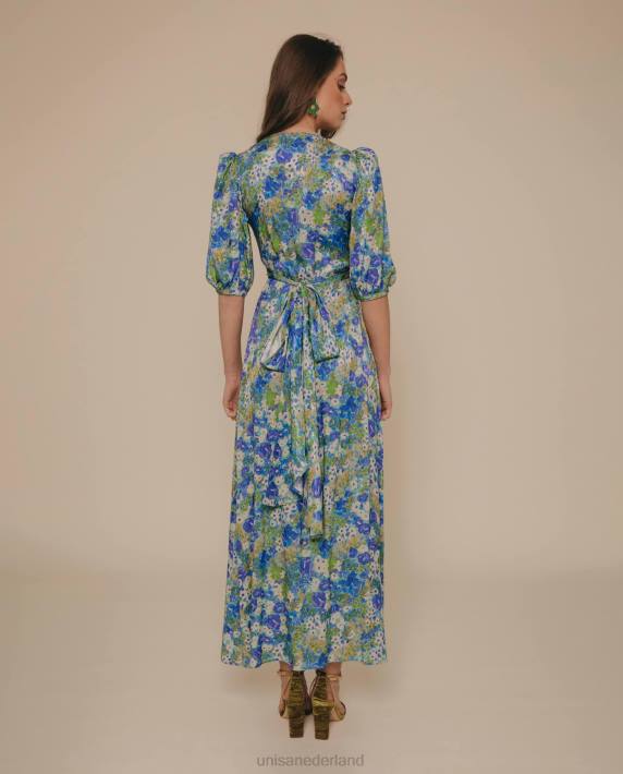 Unisa 02B01248 vloeiende midi-jurk vrouwen blauw