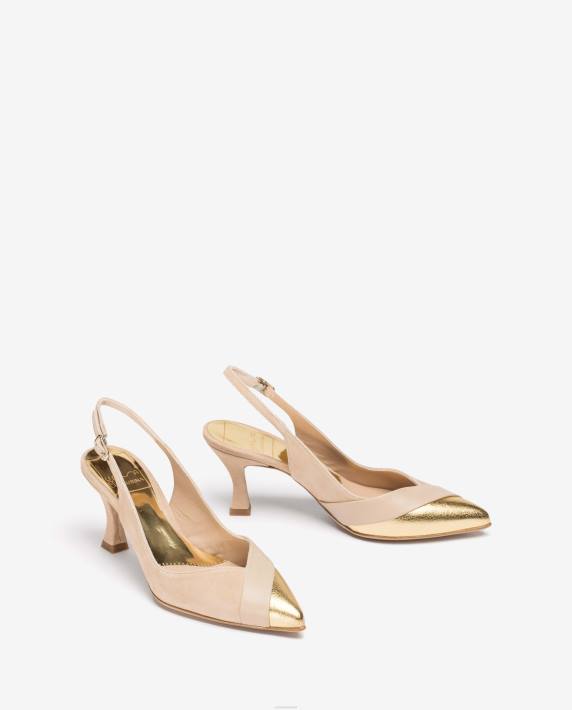 Unisa 02B01324 slingback schoen met spitse neus. vrouwen beige