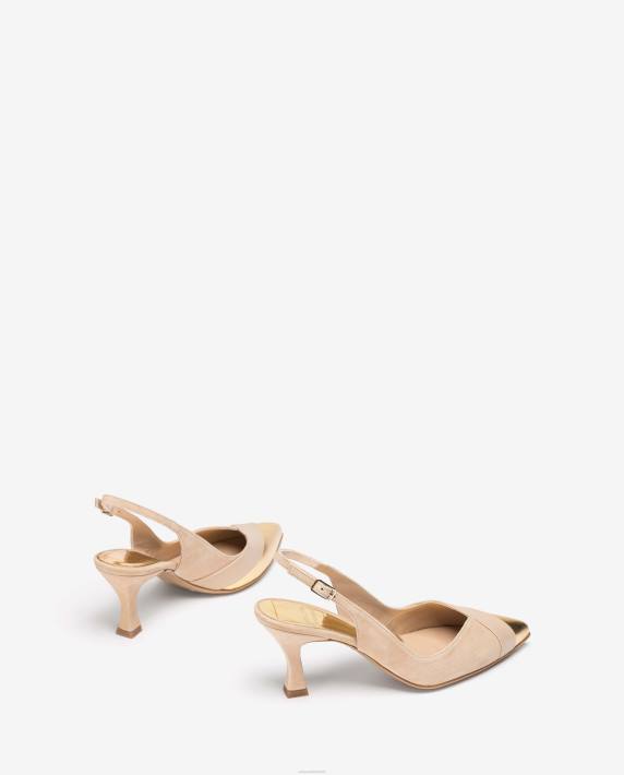 Unisa 02B01324 slingback schoen met spitse neus. vrouwen beige