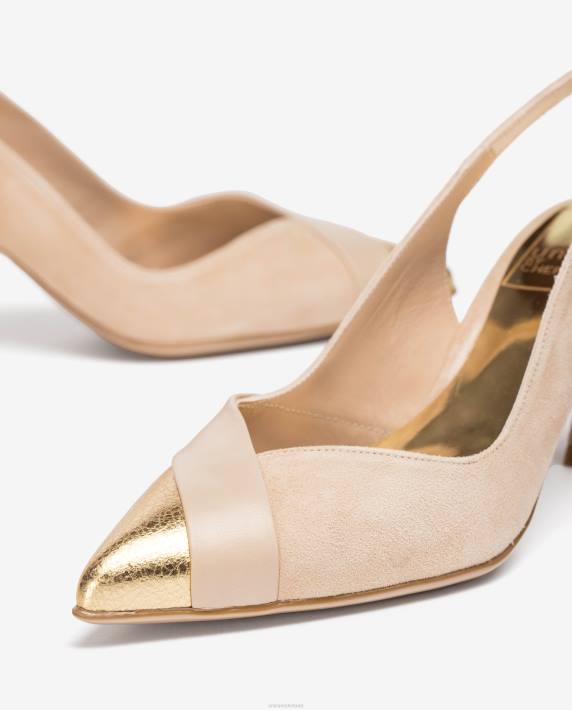 Unisa 02B01324 slingback schoen met spitse neus. vrouwen beige