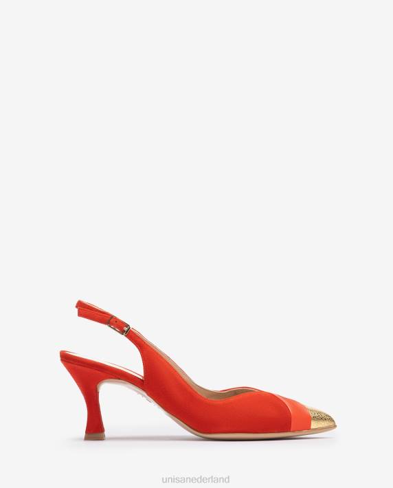 Unisa 02B01325 slingback schoen met spitse neus. vrouwen rood