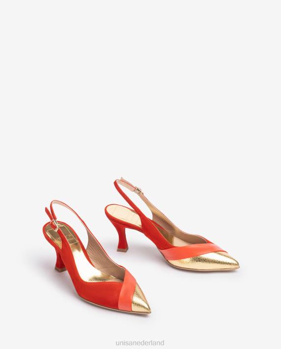 Unisa 02B01325 slingback schoen met spitse neus. vrouwen rood