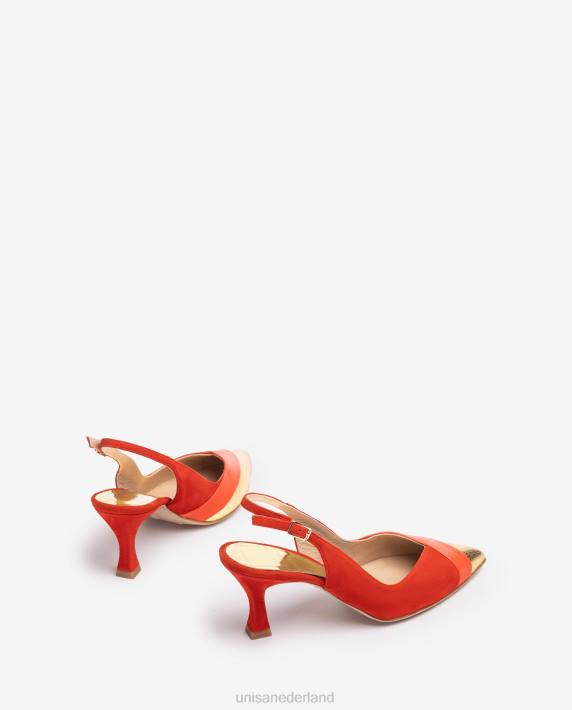Unisa 02B01325 slingback schoen met spitse neus. vrouwen rood