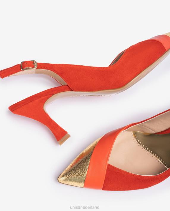 Unisa 02B01325 slingback schoen met spitse neus. vrouwen rood