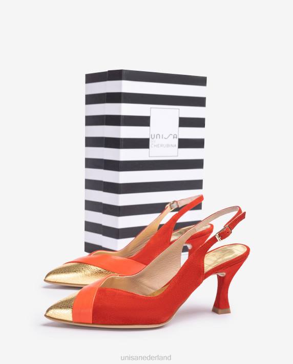 Unisa 02B01325 slingback schoen met spitse neus. vrouwen rood