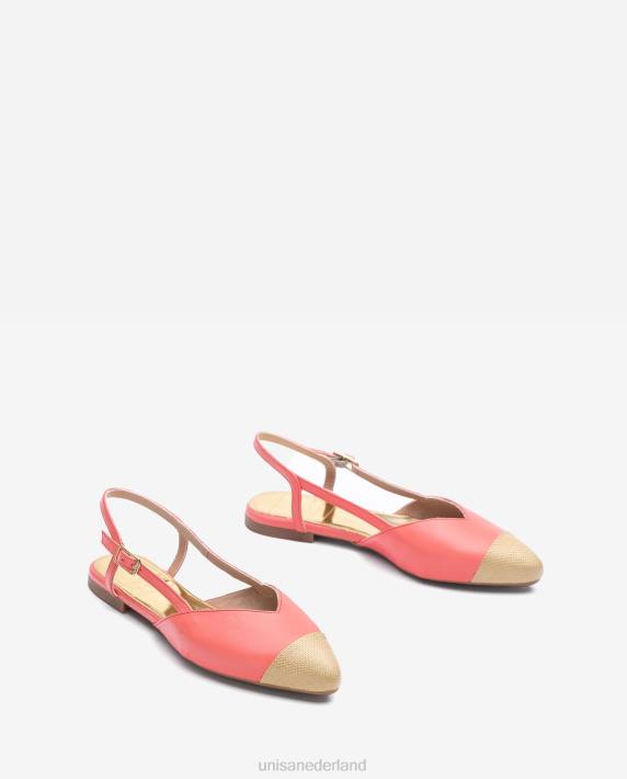 Unisa 02B01327 tweekleurige platte slingback schoen vrouwen bevallig