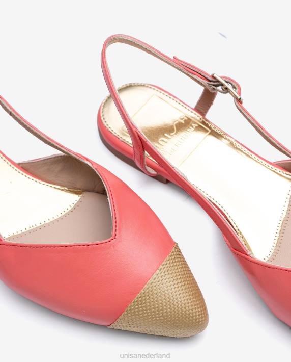 Unisa 02B01327 tweekleurige platte slingback schoen vrouwen bevallig