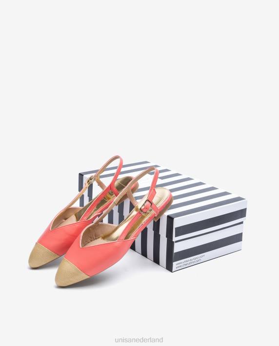 Unisa 02B01327 tweekleurige platte slingback schoen vrouwen bevallig