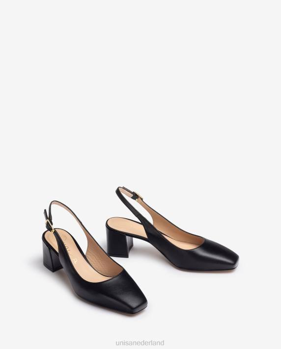Unisa 02B0495 sling terug met een brede hak vrouwen zwart
