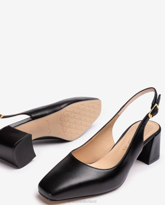 Unisa 02B0495 sling terug met een brede hak vrouwen zwart