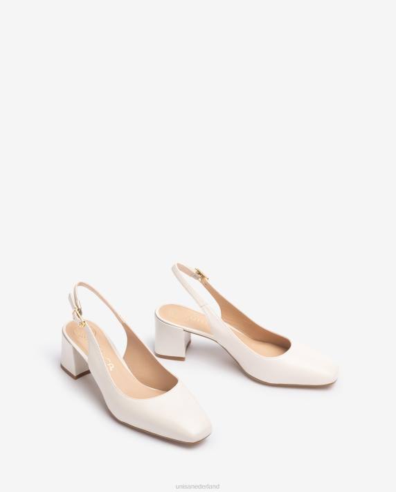 Unisa 02B0496 sling terug met een brede hak vrouwen wit