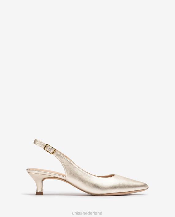 Unisa 02B0500 slingback van leer met metallic effect vrouwen mode