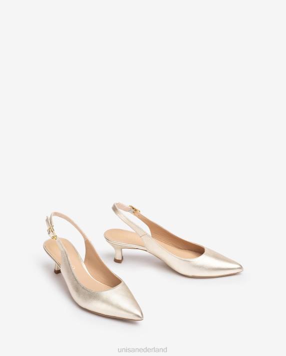 Unisa 02B0500 slingback van leer met metallic effect vrouwen mode