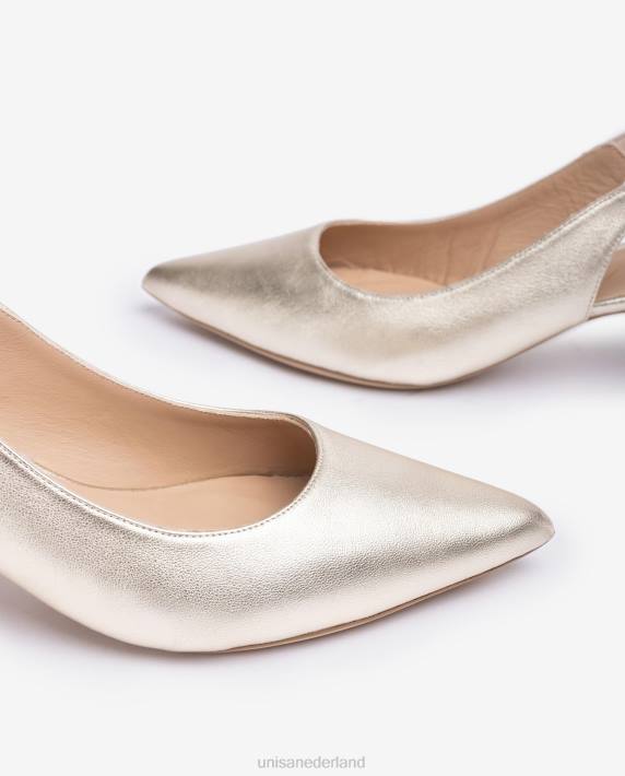 Unisa 02B0500 slingback van leer met metallic effect vrouwen mode