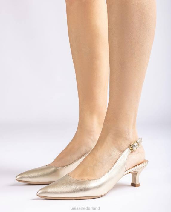 Unisa 02B0500 slingback van leer met metallic effect vrouwen mode