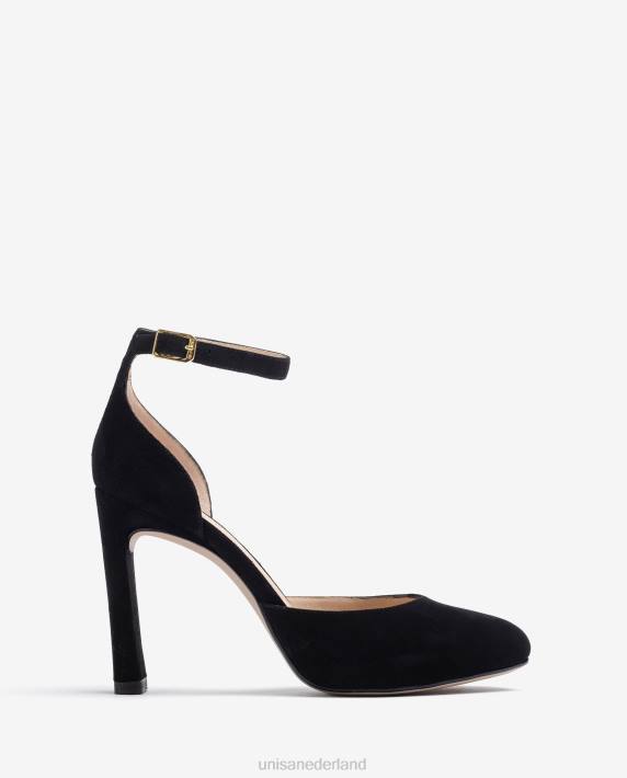 Unisa 02B0517 d'orsay suede schoen met enkelbandje vrouwen mode