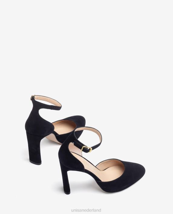 Unisa 02B0517 d'orsay suede schoen met enkelbandje vrouwen mode