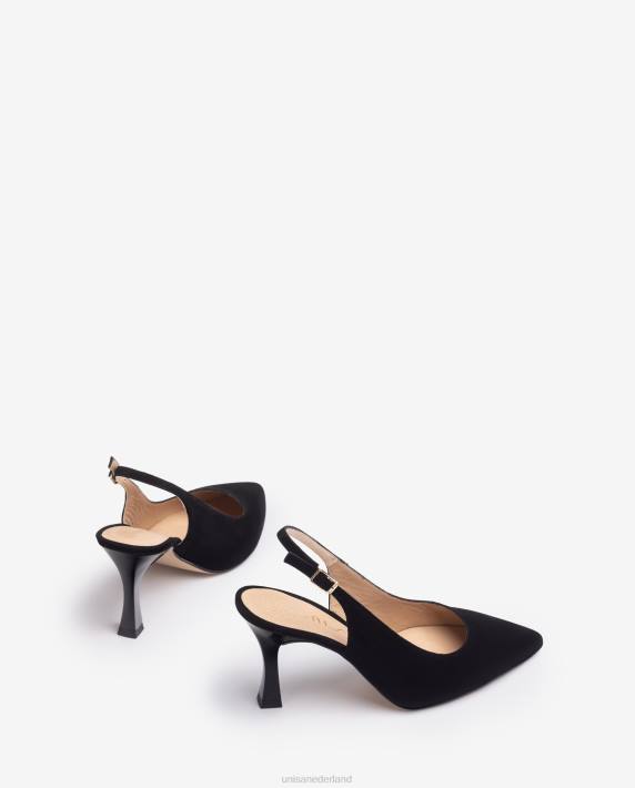 Unisa 02B0519 puntige teen slingback vrouwen zwart
