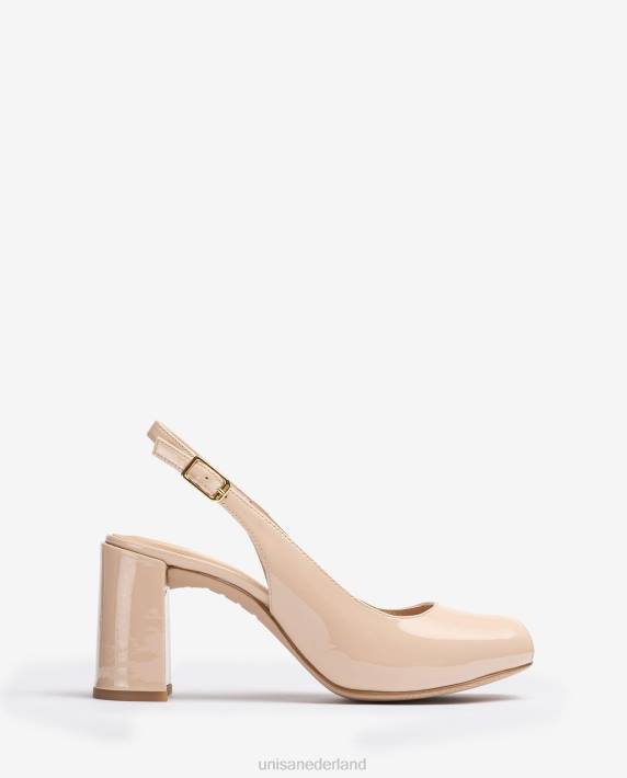 Unisa 02B0523 vierkante peep toe sling terug vrouwen beige