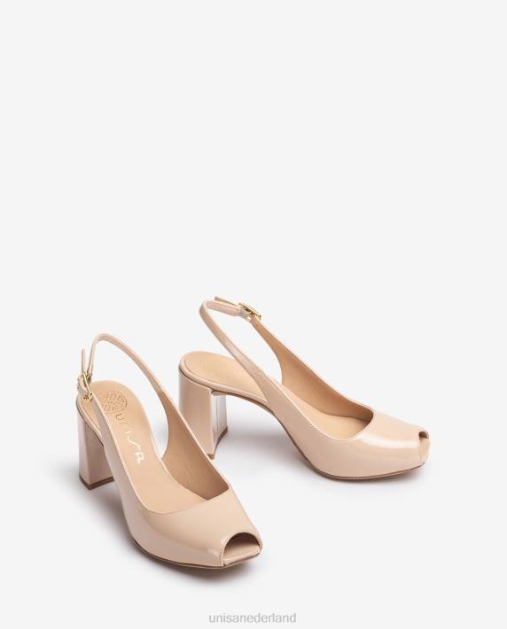Unisa 02B0523 vierkante peep toe sling terug vrouwen beige