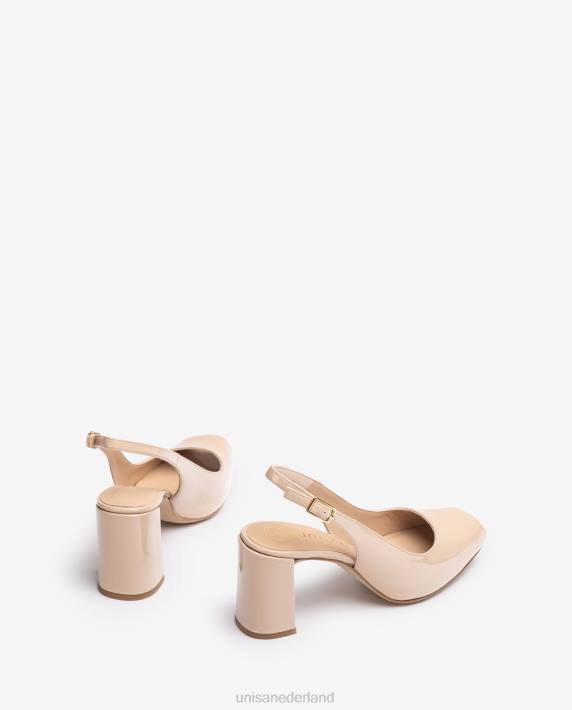 Unisa 02B0523 vierkante peep toe sling terug vrouwen beige