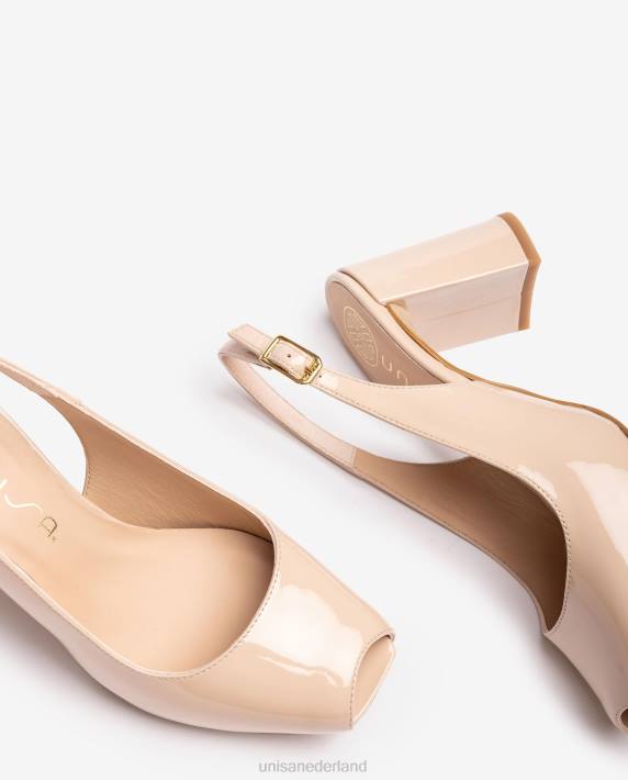 Unisa 02B0523 vierkante peep toe sling terug vrouwen beige