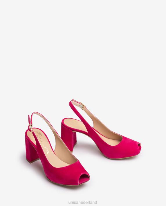Unisa 02B0526 vierkante peep toe sling terug vrouwen roze