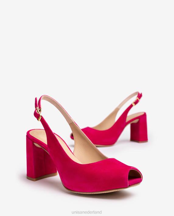 Unisa 02B0526 vierkante peep toe sling terug vrouwen roze