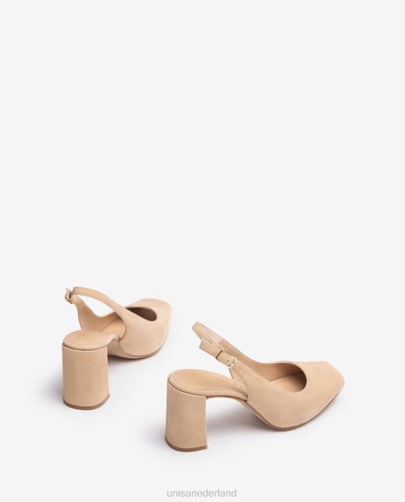 Unisa 02B0527 vierkante peep toe sling terug vrouwen beige