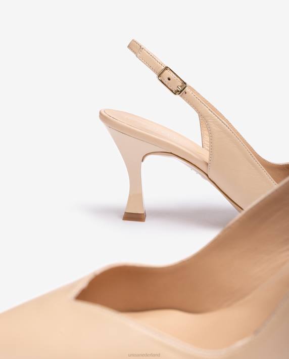 Unisa 02B0532 d'orsay slingback schoen met enkelbandje en geverfde hak vrouwen beige