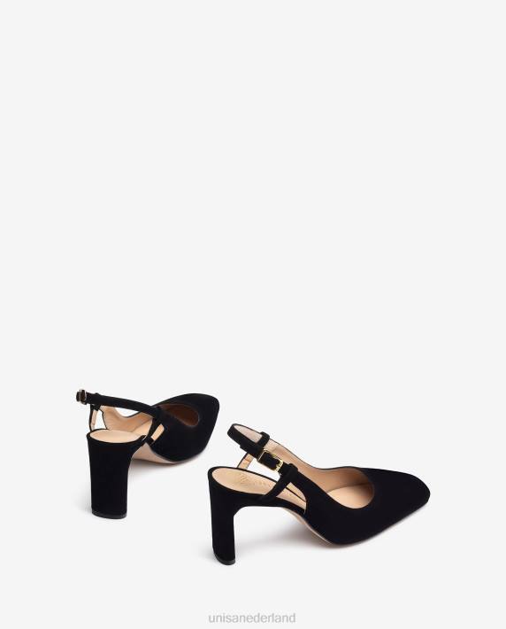 Unisa 02B0535 vierkante teen sling terug vrouwen zwart