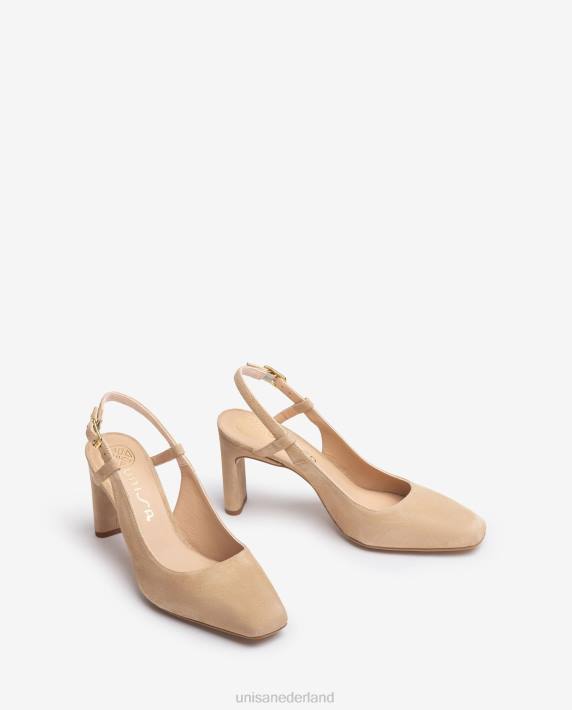 Unisa 02B0536 vierkante teen sling terug vrouwen beige